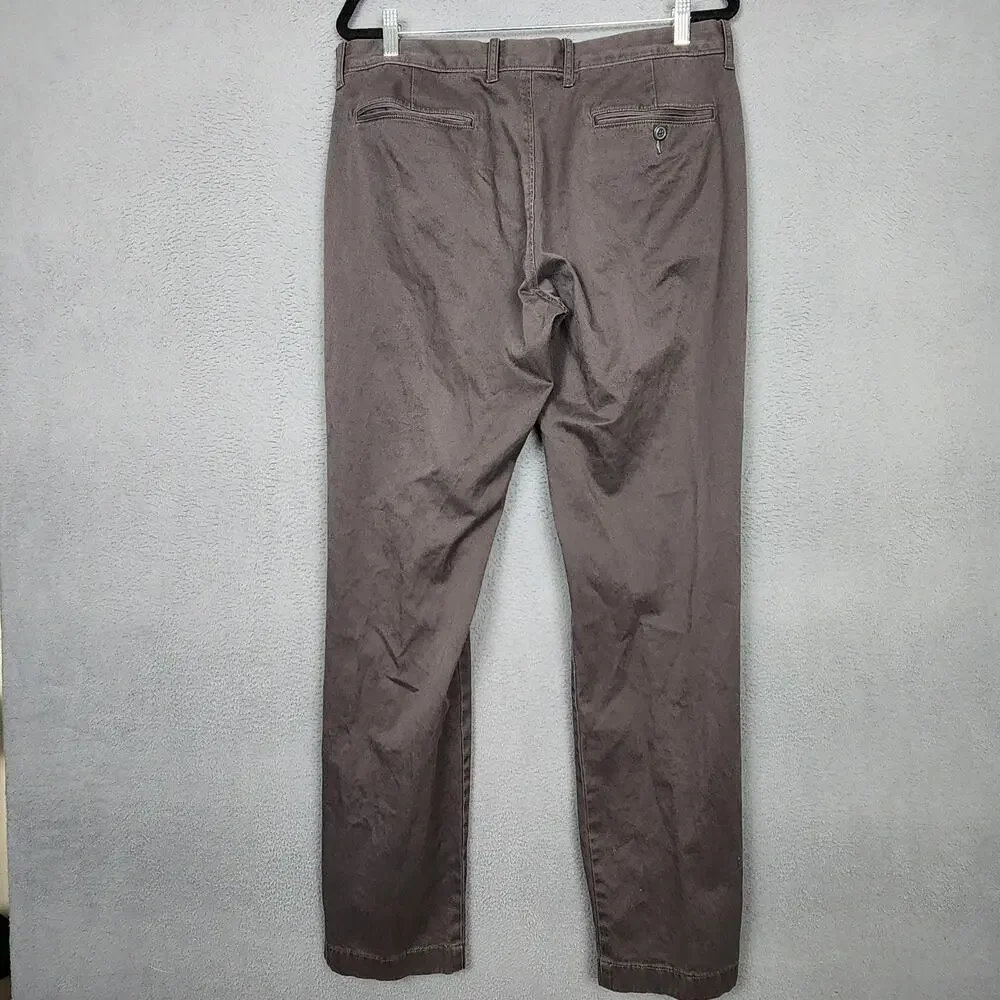 J CREW Pants Mens 34x32 Gray Stretch Chino Flat Front Straight Leg Casual